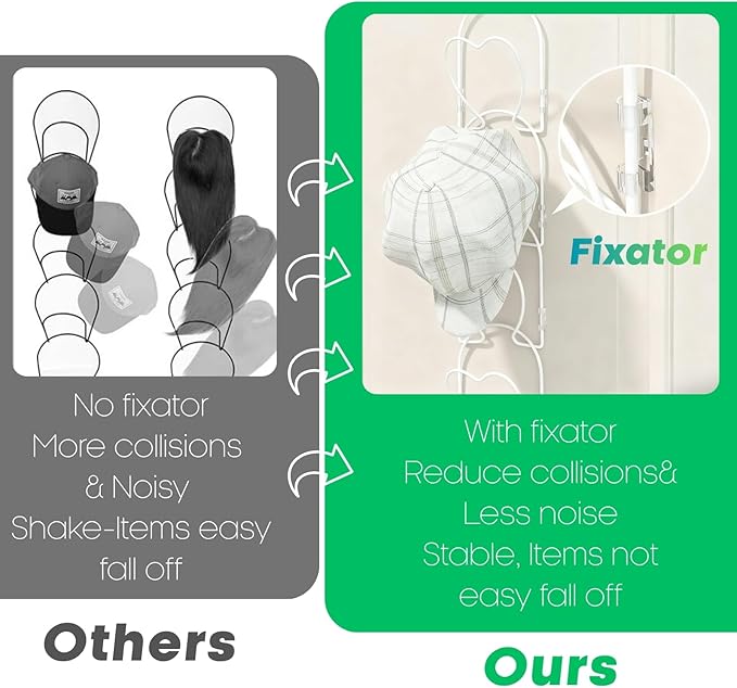 LINFIDITE 15 PCS Baseball Hat Rack Hanger Holder Organizer Multi Hook Wall Mounted Over Door Cap Display Storage Rack Cap Hol