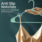 Utopia Home Plastic Hangers 50 Pack, Space Saving Plastic Clothes Hangers for Adults with Built-in Strap Hooks, Essential for