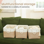Large Storage Baskets- 15x11x10 inch Storage Bins for Shelves and Closet Organizing, Foldable Fabric Bin for Home Organizatio