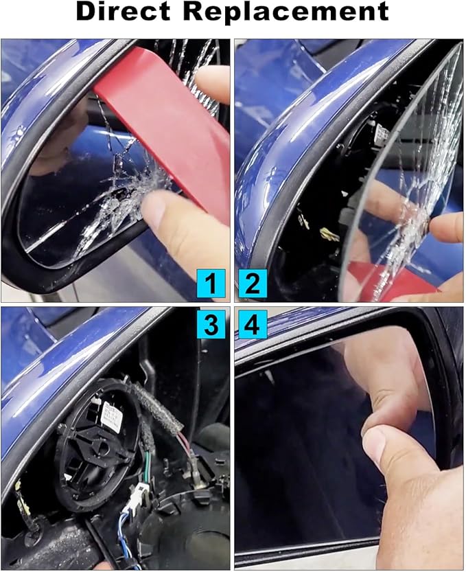 Heated Mirror Glass Passenger Side Fit for Hyundai Ioniq 2017-2022 Elantra 2017-2019, Blind Spot Detection Mirror Glass Repla