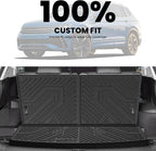 LASFIT Cargo Mat & Seatback Mat for Volkswagen Tiguan 2018-2024(Fit 7 Seats), Custom Fit All-Weather TPE Rubber Backrest & Trunk Mats for VW Tiguan Accessories, Waterproof, Easy to Clean, Black