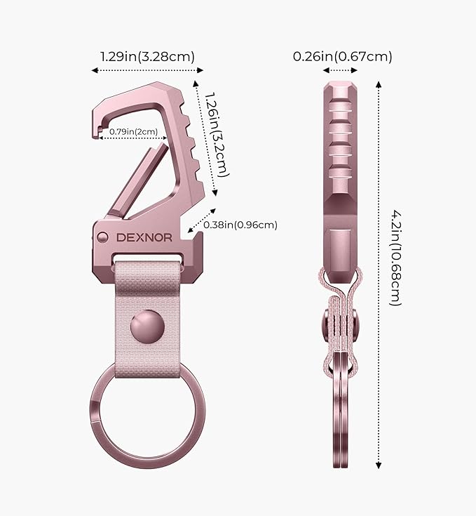 Dexnor Heavy Duty Key Chain Bottle Opener, Carabiner Key Ring Clip Aerospace-grade Stainless Steel Car Key Fob Holder Organiz