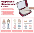 Compression Packing Cubes for Travel, Lightweight Vacation Travel Essentials, Travel Accessories for Suitcase Organizer Bags 