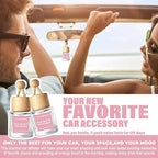 HoogaLife Car Air Freshener Diffuser 2 Pack Hanging Air Freshener Diffuser - Pink Sparkle Champagne Fragrance Oil Air Diffuse