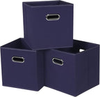 Fabric Cubby Storage Bins，13x13x13 Inches ，Cube Organizer Bins Foldable Storage Bins with Dual Handles Fabric Organizer Bins 