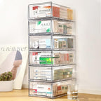 Clear Drawer-Type Plastic Storage Box Bins Organizer, Family First Aid Kits Medicine Cabinet Box Organizer, Closet Shelf