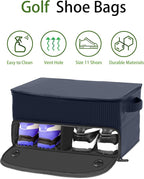 CAMPLAND 2 Layer Golf Trunk Organizer, Waterproof Car Locker for 2 Pair Shoes, Durable Storage for Balls, Tees, Clothes,