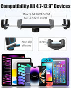 Tesla Back Seat Tablet Mount for Model 3/Y, [Anti-Drop] Tesla Headrest iPad Holder with 360° Adjustable Road Trip Essentials for Kids Fits All 4.7-12.9'' Devices