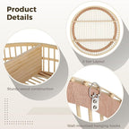 OMISTAR Rattan Wall Shelf, 3 Tier Round Wall Mounted Shelf, Handwoven Boho Floating Display Shelf, Farmhouse Hanging Storage 
