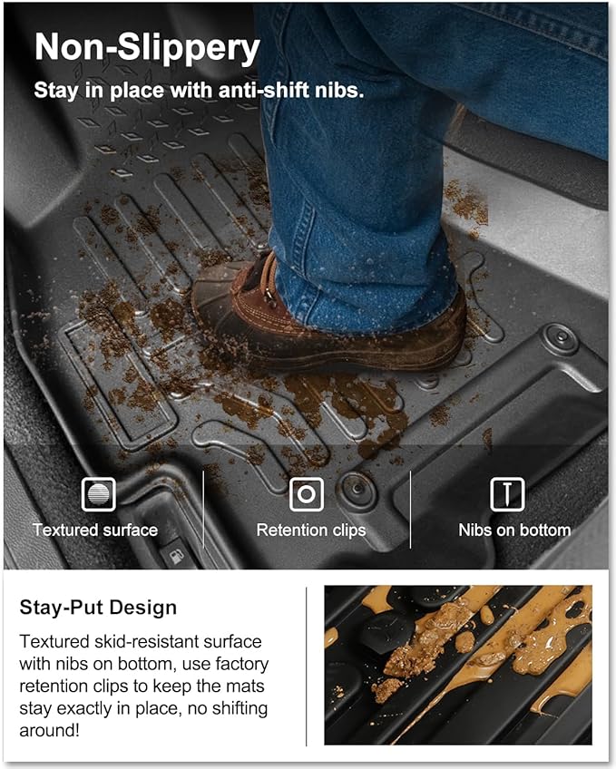 KIWI MASTER Floor Mats for 2015-2019 Subaru Outback/Legacy, Custom Fit All Weather Car Mats, Heavy Duty TPE Floor Liners, Front & Rear 2 Row, Black