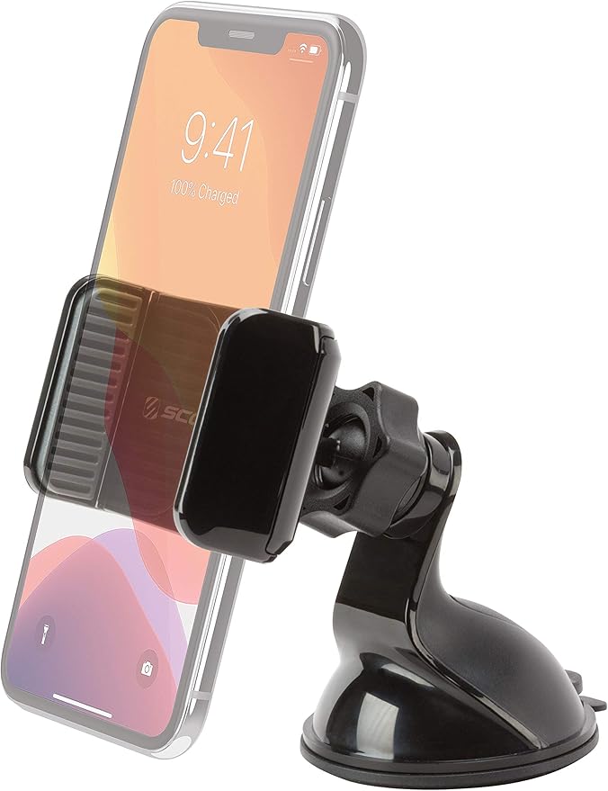 Scosche VWDSM2 Car Mount 3-in1 Suction Cup Mount with Vent Clips for Mobile Devices - Window, Dash, Vent Mount, 360 Rotation