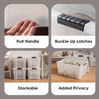 IRIS USA 54 QT Plastic Storage Box with Lid and Latches - 4 Pack - BPA-Free, Discreet Organizing Solution, Durable Nestable S