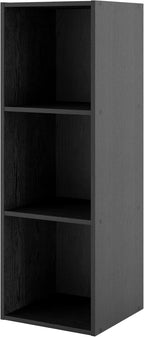 Homes: Inside + Out Apexa 3-Cube Storage Organizer Shelves, Stackable Wood Bookcase Fits Cubby Bins for Organization, Dorm Te