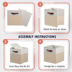 Ornavo Home 13 x 13 Storage Cube Bins, Foldable Collapsible Fabric Storage Bins Box Linen Shelf Basket Cube Organizer for Clo