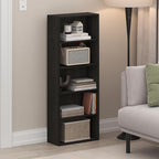 Furinno Basic Book Shelf, 5-Tier Bookshelf, Storage Organizer Bookcase with Open Shelf, 7 x 17 x 44, for Living Room, Bedroom