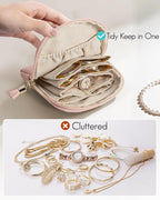 Vlando Small Travel Jewelry Organizer,Jewelry Pouch Bags,Velvet Jewelry Storage Bag for Bracelet Rings Earring,Portable Jewel