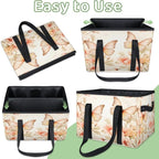 Reusable Grocery Bags Heavy Duty Shopping Bags Foldable Large Tote Bags with Long Handles & Hard Bottom