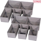 DIOMMELL 12 Pack Foldable Cloth Storage Box Closet Dresser Drawer Organizer Fabric Baskets Bins Containers Divider for Baby C