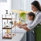Giftacity 3-Tier Countertop Organizer for Bathroom Counter Stylish Wood Bathroom Vanity Organizer Shelf Storage - The Perfect