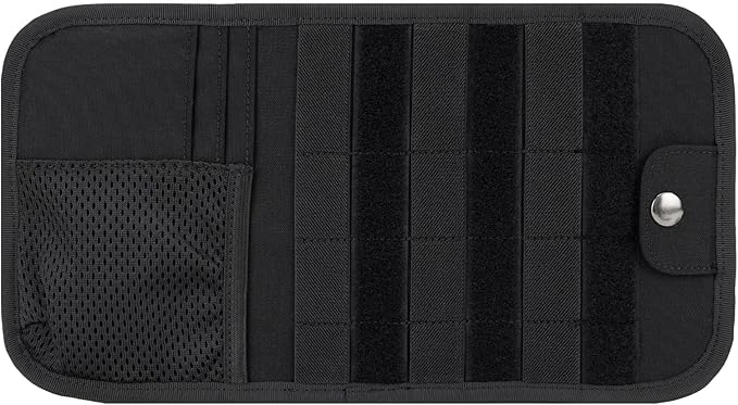 TACNEX Tactical Visor Organizer MOLLE Panel with Zipper Storage Pouch & Sunglasses Holder Car Essentials EDC Gear Tool Pack Vehicle Accessories for Truck Pickup Van SUV ORV (Sun Visor Organizer)