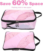 6 Pcs Set ompression Packing Cubes, Expandable Large Packing Cubes for Suitcases and Backpack, Compression Suitcase Organizer