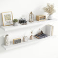 55 Inch Floating Shelves for Wall, 8 Inch Deep Floating Shelf for Storage & Display, Rustic Wall Mounted Shelf with Invisible