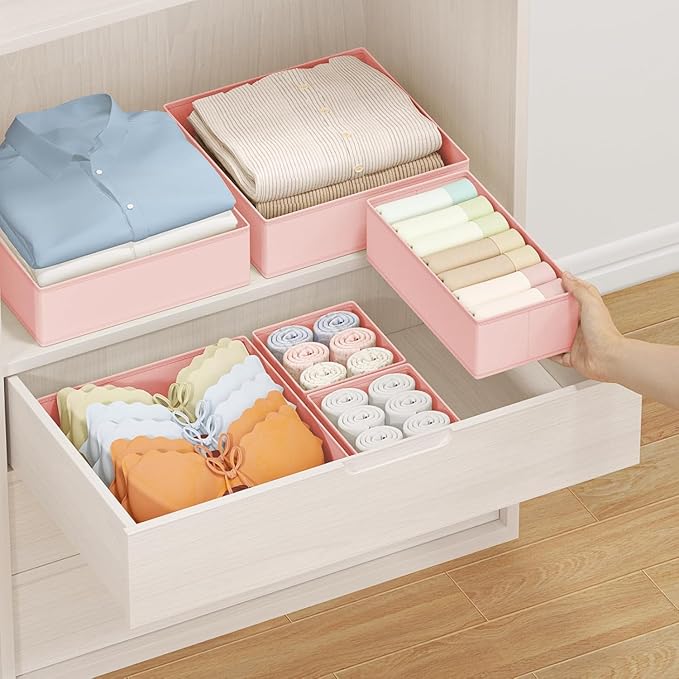 DIMJ Drawer Organizer Clothes 28 Pack - Foldable Baby Organizers and Storage Dresser Organizer for Bedroom, Closet Nursery Or