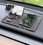 YIKANGHENG Anti Slip Pad Car Phone Holder with Phone Number Digits, 7 Inch x 8.6 Inch Black Red Rubber Base for Car (Black re
