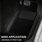 NBTEPEM Waterproof Universal Fit Car Floor Mats, Faux Leather Sporty Car Carpet Mats with Anti-Slip Nibbs Backing & Driver Heel Pad Fit for SUV, Vans, Sedans, Trucks, Set of 4 (Black)