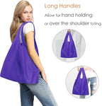 BeeGreen Purple Reusable Grocery Bags Wholesale Purple Reusable Kitchen Bags Bulk Foldable-Machine Washable with Zipper Storage Pouch 10 Packs
