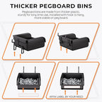 INCLY 220PCS Extra Thick 1/4" Pegboard Accessories Organizer Kit, Heavy Duty Black Pegboard Hooks with Bins and Peg Lock, Peg