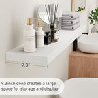 Fun Memories 36 Inch Floating Shelves - Rustic Wooden Wall Shelves - Wall Mounted Storage Shelf with Invisible Brackets - Ext