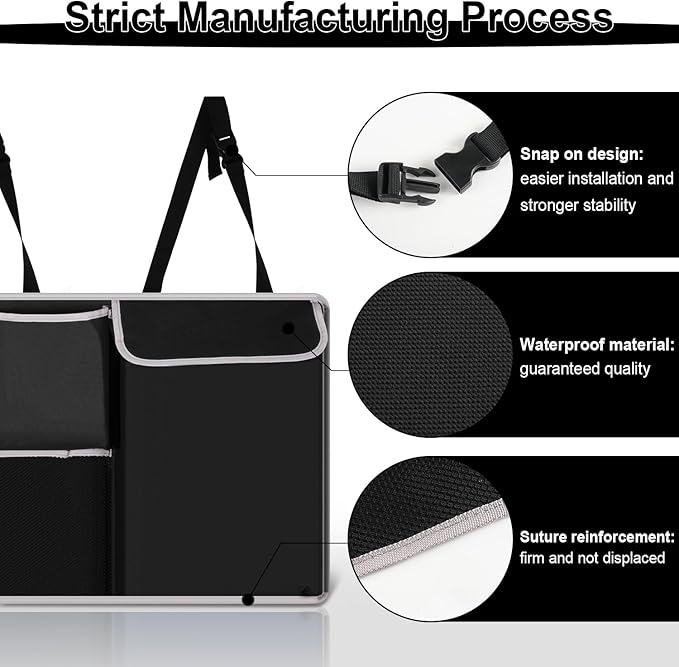 UYYE Trunk Hanging Organizer, Backseat Bag, Car Interior Accessories with 4 Pockets & 2 Mesh Pouches for Groceries, Will