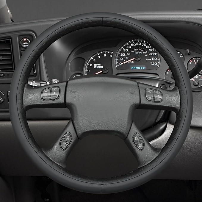 MEWANT Steering Wheel Cover for Chevy Silverado 1500/2500 / 3500 2003-2006 / Silverado 1500 2500HD 3500 Classic/Trailblazer Hand-Stitched Microfiber Leather Steering Wheel Wrap
