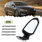Right Passenger Side Mirror Compatible With 2017 2018 2019 2020 Hyundai Elantra With Manual Folding Power Glass Black Replace#87620F3050(3Pins)