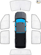 KMF 6pcs Thicken Sun Shades for Dodge Ram 2500 3500 Accessories 2010-2025, Custom Fit Full Car Window Covers Sunshade for Windshield Side Rear, UV Block Privacy for Camping Outdoor