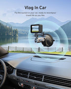 TELESIN Aluminum Suction Cup Car Mount Windshield Window Dashboard Holder with Phone Clip for GoPro Max Mini Hero 13 12 11 10 9 Insta360 X4 X5 DJI Action 4 5pro 6 OSMO 360 Nano iPhone Android AKASO