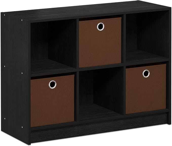 Furinno Cubic Closet Organizers and Storage, 6-Cube Closet Organizer with Bins, Open Shelf Storage, for Wardrobe, Bedroom, Li