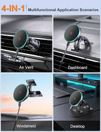 MOKPR for iPhone Magsafe Car Mount Charger, Wireless Car Charger Magnetic Car Phone Holder for Dash Air Vent-LED HandsFree Car Mount Fast Car Charger for iPhone 17/16/15/14/13/12