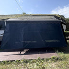 RV Awning Shade Screen Without Zipper 8'x18'3'',Black Mesh RV Awning Sun Shade Screen,Universal Trailer Camper RV Awning Screen with Complete Kit,Significantly Improves Shadow and Privacy