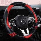 HighnessHwoo Car Steering Wheel Covers for Women Girl Padded Carbon Fiber PU Leather Cute Cartoon Auto Interior Accessories f