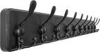 Dseap Coat Rack Wall - Heavy-Duty 38-1/4" Long, with Reinforced 10 Custom Tri-Hooks, Solid Wood Wall Hanger for Coats Hat Jac