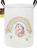 HUNRUNG Laundry Hamper,Large Canvas Fabric Lightweight Storage Basket Toy Organizer Dirty Clothes Collapsible Waterproof for 