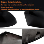 Left Driver Side Replacement Mirror Cover Compatible with Nissan Altima 2019 2020 2021 2022 2023 2024 2025 Side Rearview Mirror Cap Cover Without Turn Signal Light (Glossy Black)