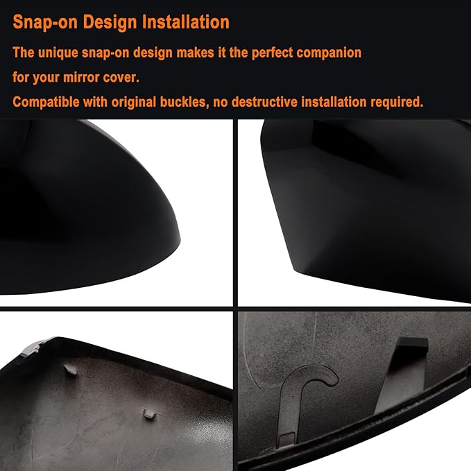 Right Passenger Side Replacement Mirror Cover Compatible with Nissan Altima 2019 2020 2021 2022 2023 2024 2025 Side Rearview Mirror Cap Cover Without Turn Signal Light (Glossy Black)