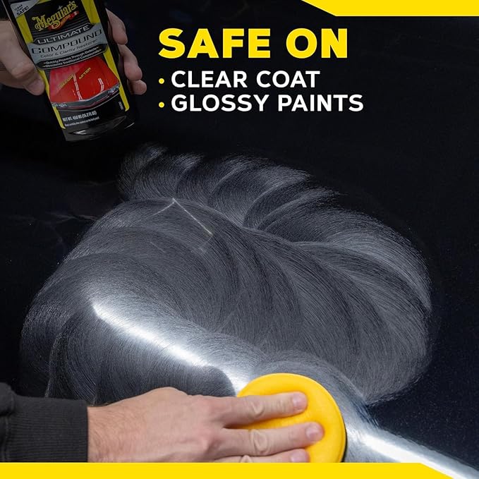 Meguiar’s Ultimate Compound, Pro-Grade Car Scratch Remover for Paint Correction, Removes Swirls and Defects While Restoring Gloss and Shine, Christmas Gifts for Car Guys, 15.2 Oz