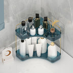 Corner Bathroom Counter Organizer Bathroom Countertop Shelf Makeup Organizer for Vanity Perfume Tray for Corner Storage (2 Ti