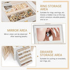 AKOZLIN 6-Tier Jewelry Box Organizer Functional 5 Drawers Leather Jewelry Storage Case for Women Girls Ring Necklace Earring 