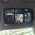 Flora Butterfly Car Sun Visor Organizer Zipper with Adjustable Straps and Multi-Pocket Pouch Storage Box with Picture Frame and Card Holder Easy Installation Universal Fit for Most Cars SUV
