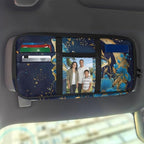 Flora Butterfly Car Sun Visor Organizer Zipper with Adjustable Straps and Multi-Pocket Pouch Storage Box with Picture Frame and Card Holder Easy Installation Universal Fit for Most Cars SUV